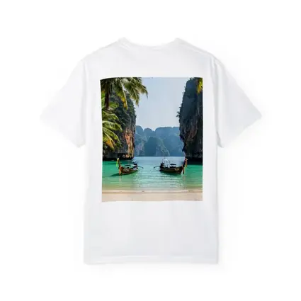 Thailand Longtail Boats Turquoise Bay Cliffs