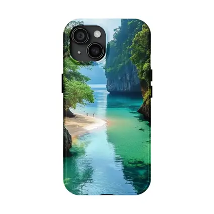 Tropical Beach Cove Turquoise Water Limestone Cliffs