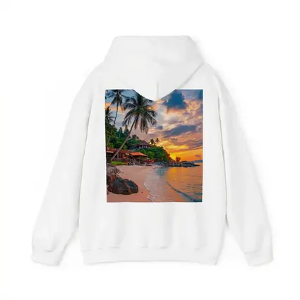 Tropical Beach Sunset Palm Trees Resort