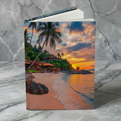 Tropical Beach Sunset Palm Trees Resort