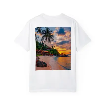 Tropical Beach Sunset Palm Trees Resort