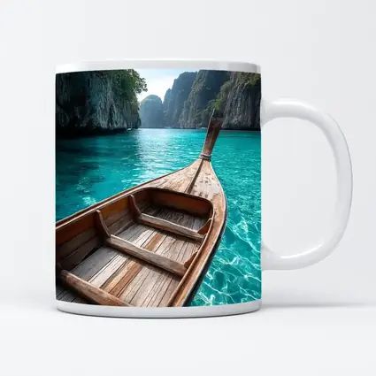 Wooden Longtail Boat Turquoise Thailand Lagoon