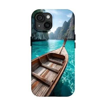 Wooden Longtail Boat Turquoise Thailand Lagoon