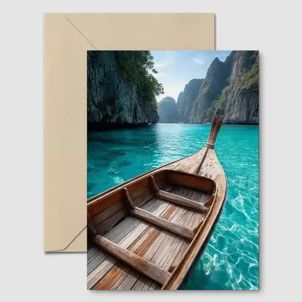 Wooden Longtail Boat Turquoise Thailand Lagoon