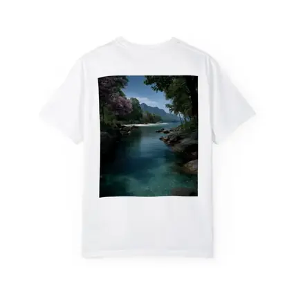 Tropical River Clear Water Mountain Background