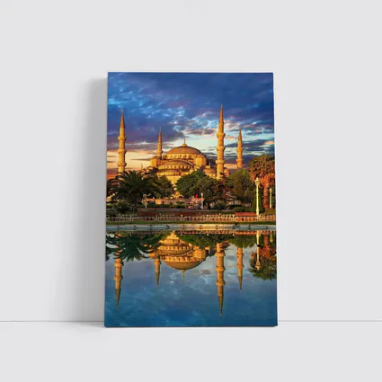Blue Mosque Istanbul Reflection Dramatic Sky