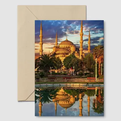 Blue Mosque Istanbul Reflection Dramatic Sky