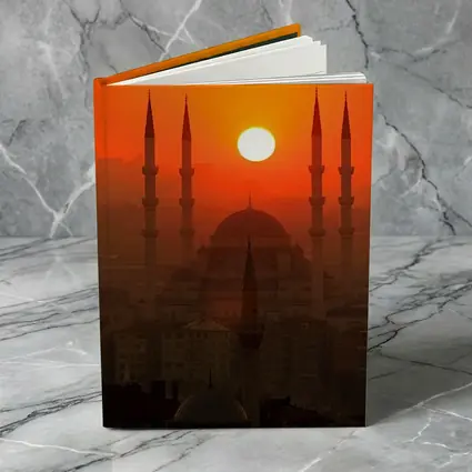 Istanbul Mosque Silhouette Fiery Sunset Sky