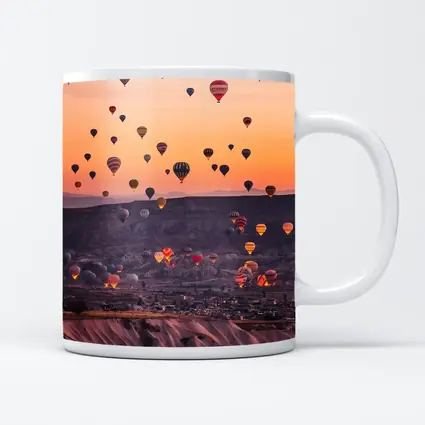 Hot Air Balloons Over Cappadocia Sunrise Sky