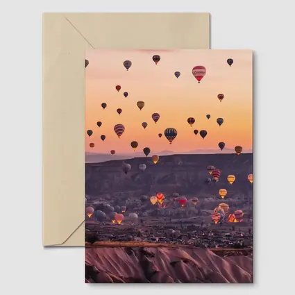 Hot Air Balloons Over Cappadocia Sunrise Sky