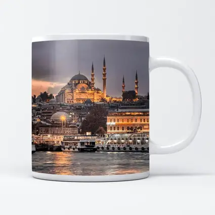 Istanbul Suleymaniye Mosque Golden Dusk Waterfront