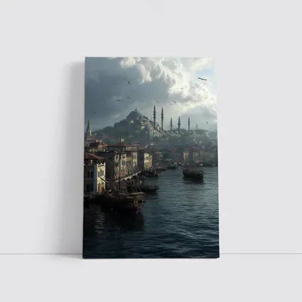 Istanbul Turkey Historic Waterfront Mosque Skyline