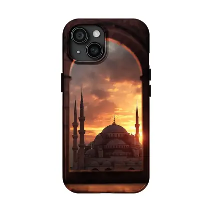 Blue Mosque Istanbul Sunset Arched Window View