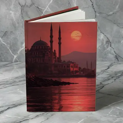 Istanbul Mosque Red Sunset Waterfront View