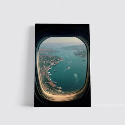Istanbul Bosphorus Aerial View Airplane Window