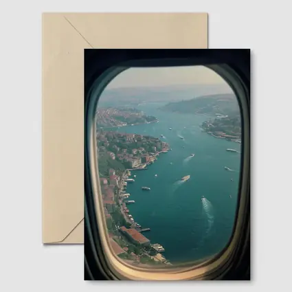Istanbul Bosphorus Aerial View Airplane Window