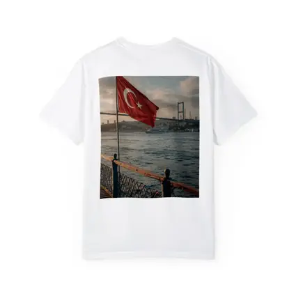 Turkish Flag Over Bosphorus Bridge Istanbul