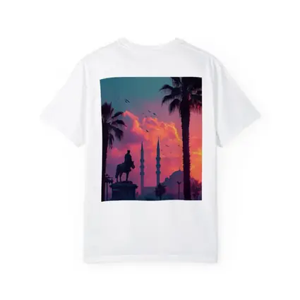 Istanbul Mosque Silhouette Palm Trees Sunset
