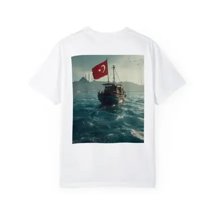 Turkish Flag Fishing Boat Istanbul Bosphorus