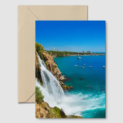 Duden Waterfall Cliffs Antalya Turkey Coast