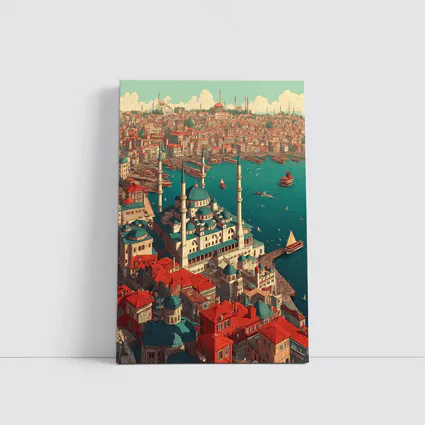Istanbul Turkey Mosque City Illustration Art