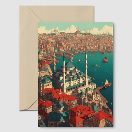 Istanbul Turkey Mosque City Illustration Art