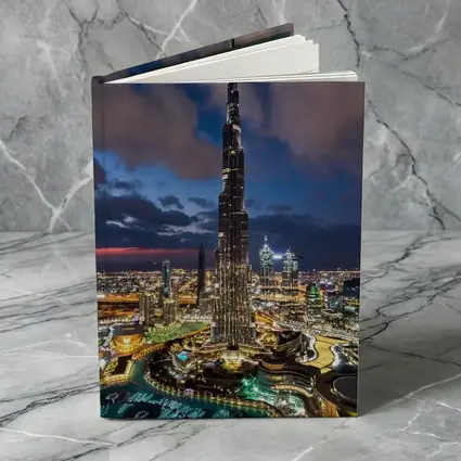 Burj Khalifa Dubai City Night Aerial View