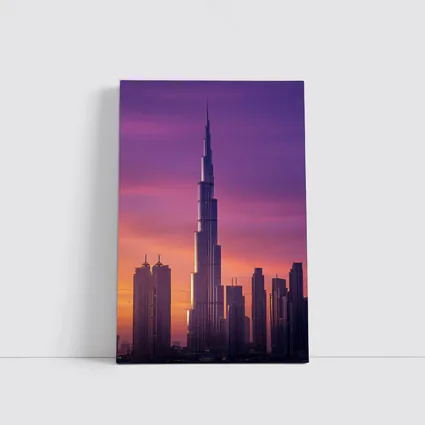 Burj Khalifa Dubai Purple Sunset Sky