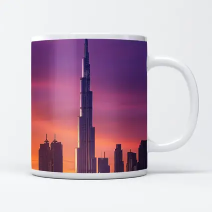 Burj Khalifa Dubai Purple Sunset Sky