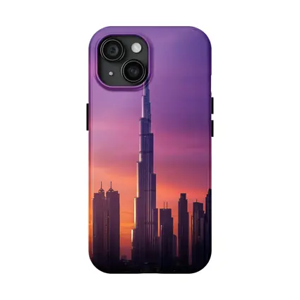 Burj Khalifa Dubai Purple Sunset Sky