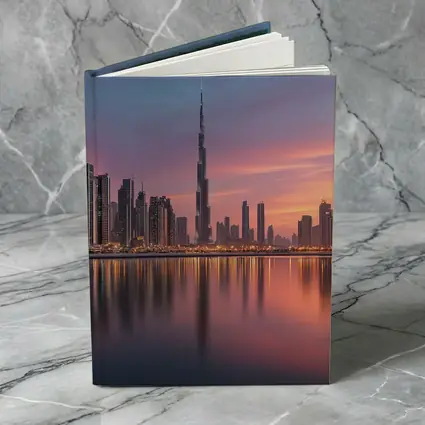 Dubai Skyline Burj Khalifa Sunset Reflection