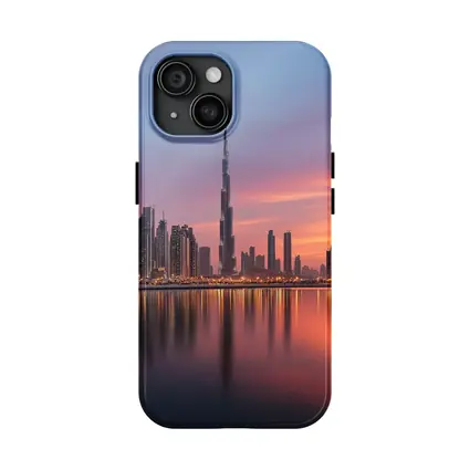 Dubai Skyline Burj Khalifa Sunset Reflection