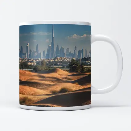 Dubai Skyline Burj Khalifa Desert Dunes