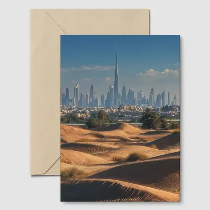 Dubai Skyline Burj Khalifa Desert Dunes