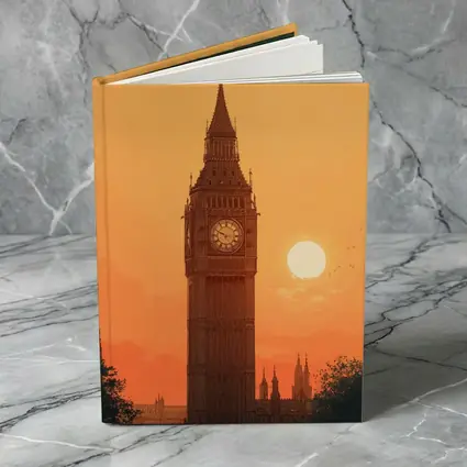Big Ben London Sunset Orange Sky Art