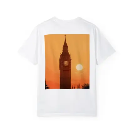 Big Ben London Sunset Orange Sky Art