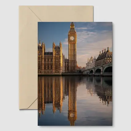 Big Ben Westminster Palace Thames River Reflection