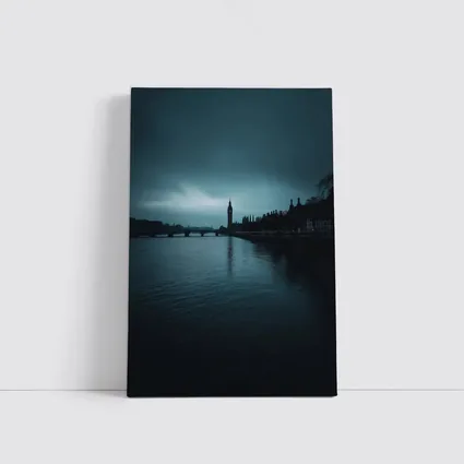 Big Ben Thames River Dark Moody Sky
