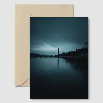 Big Ben Thames River Dark Moody Sky