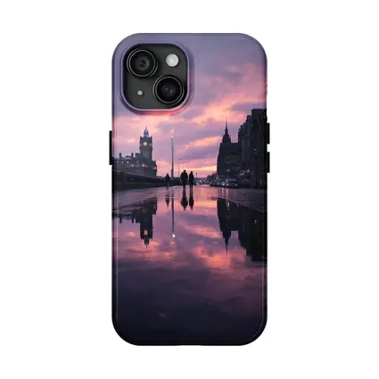 Edinburgh Princes Street Rainy Purple Sunset