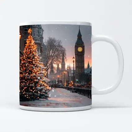 Big Ben London Snow Christmas Tree Winter