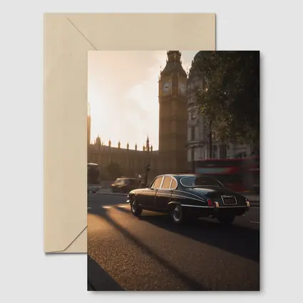 Jaguar E-Type Classic Car Big Ben London