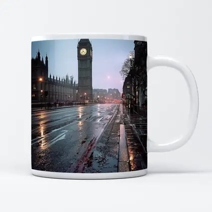 Big Ben Rainy Night London Street