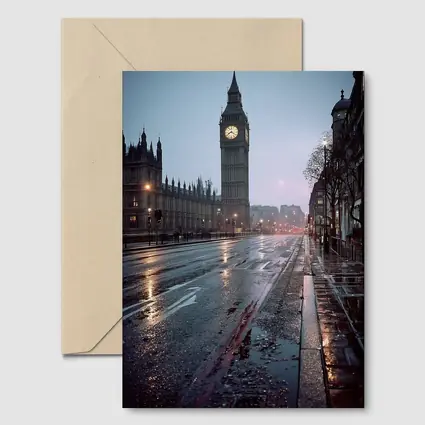 Big Ben Rainy Night London Street