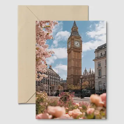 Big Ben London Spring Pink Flowers