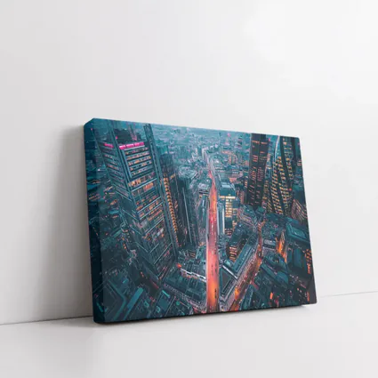London City Skyline Aerial Dusk View