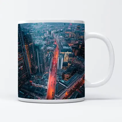 London City Skyline Aerial Dusk View