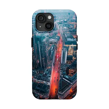 London City Skyline Aerial Dusk View