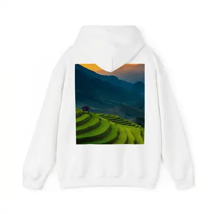 Rice Fields Sunset Mountain Valley Landscape