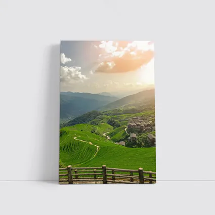 Green Rice Terraces Mountain Village China